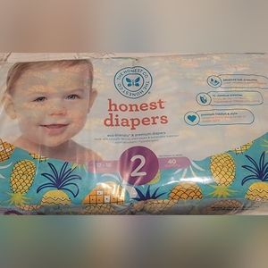 Honest Diapers Size 2 40 count -Pineapple Print
